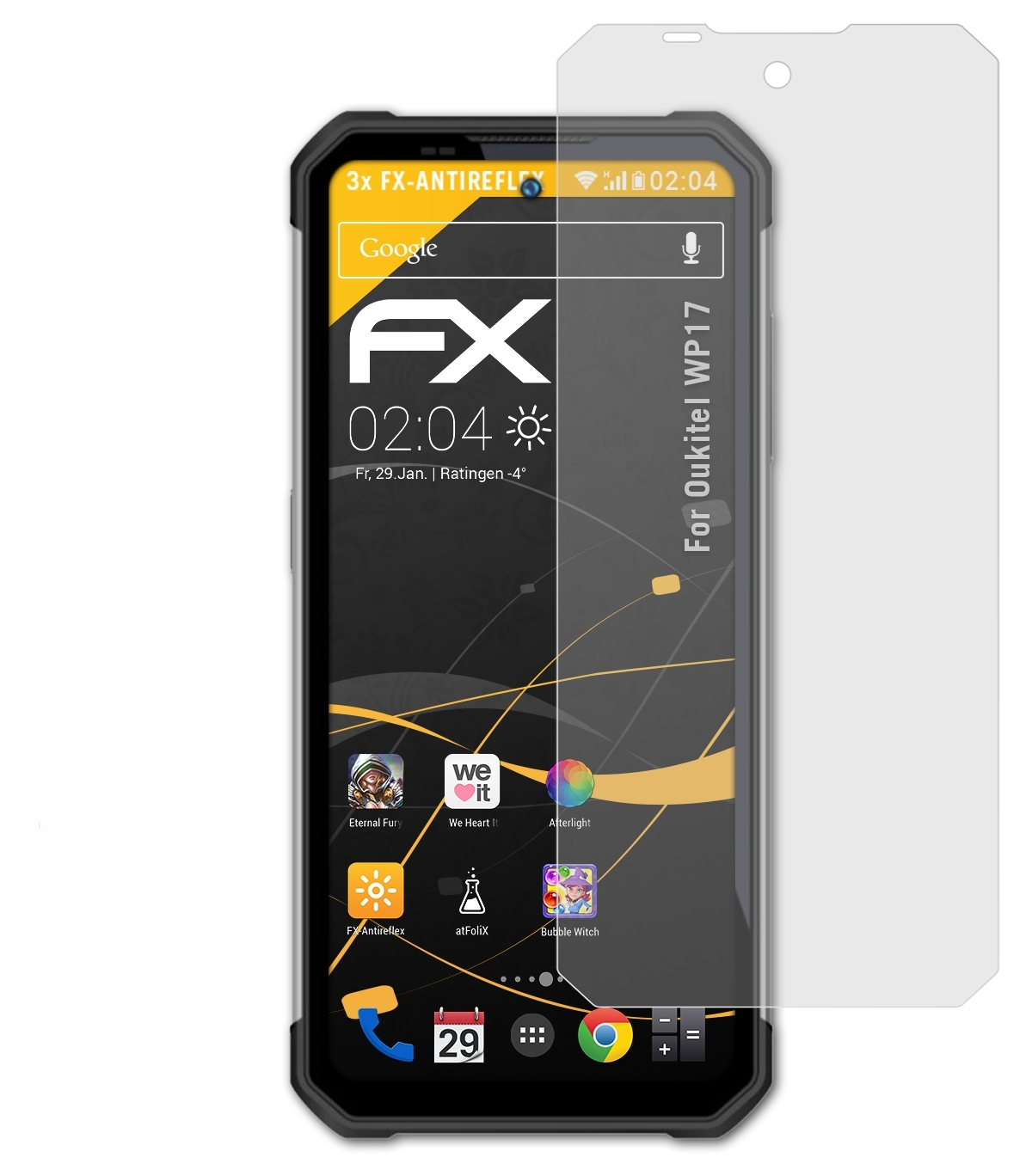 FX-Antireflex 3x Oukitel WP17) Displayschutz(für ATFOLIX