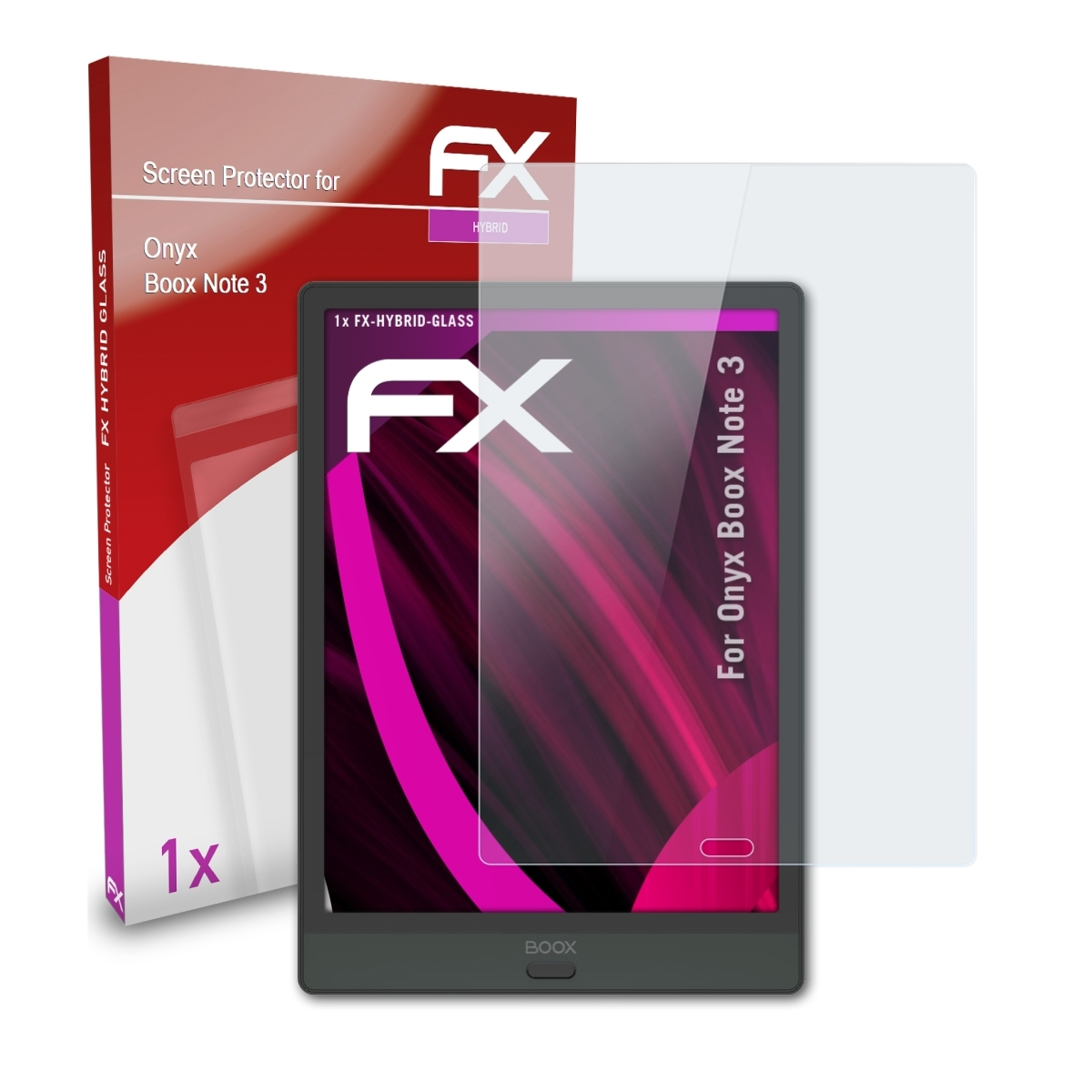 ATFOLIX 3) BOOX FX-Hybrid-Glass Note Schutzglas(für