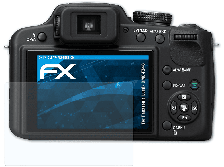 ATFOLIX 3x FX-Clear Displayschutz(für Panasonic Lumix DMC-FZ48)