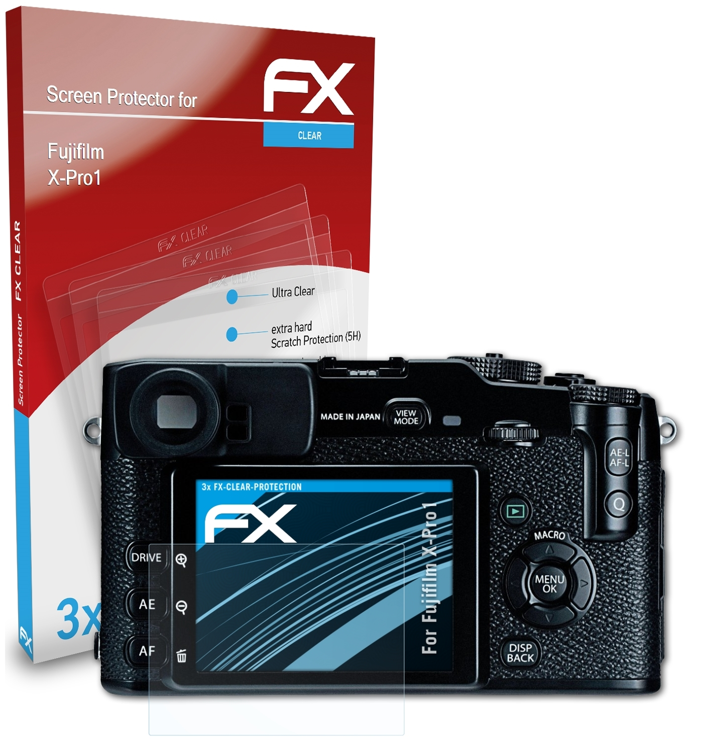 ATFOLIX 3x X-Pro1) Displayschutz(für Fujifilm FX-Clear