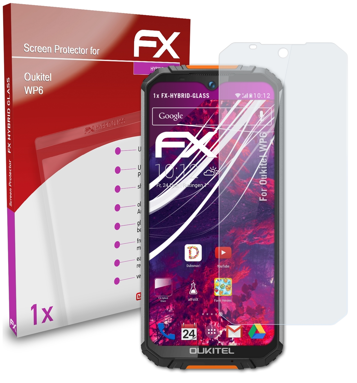 WP6) FX-Hybrid-Glass ATFOLIX Schutzglas(für Oukitel