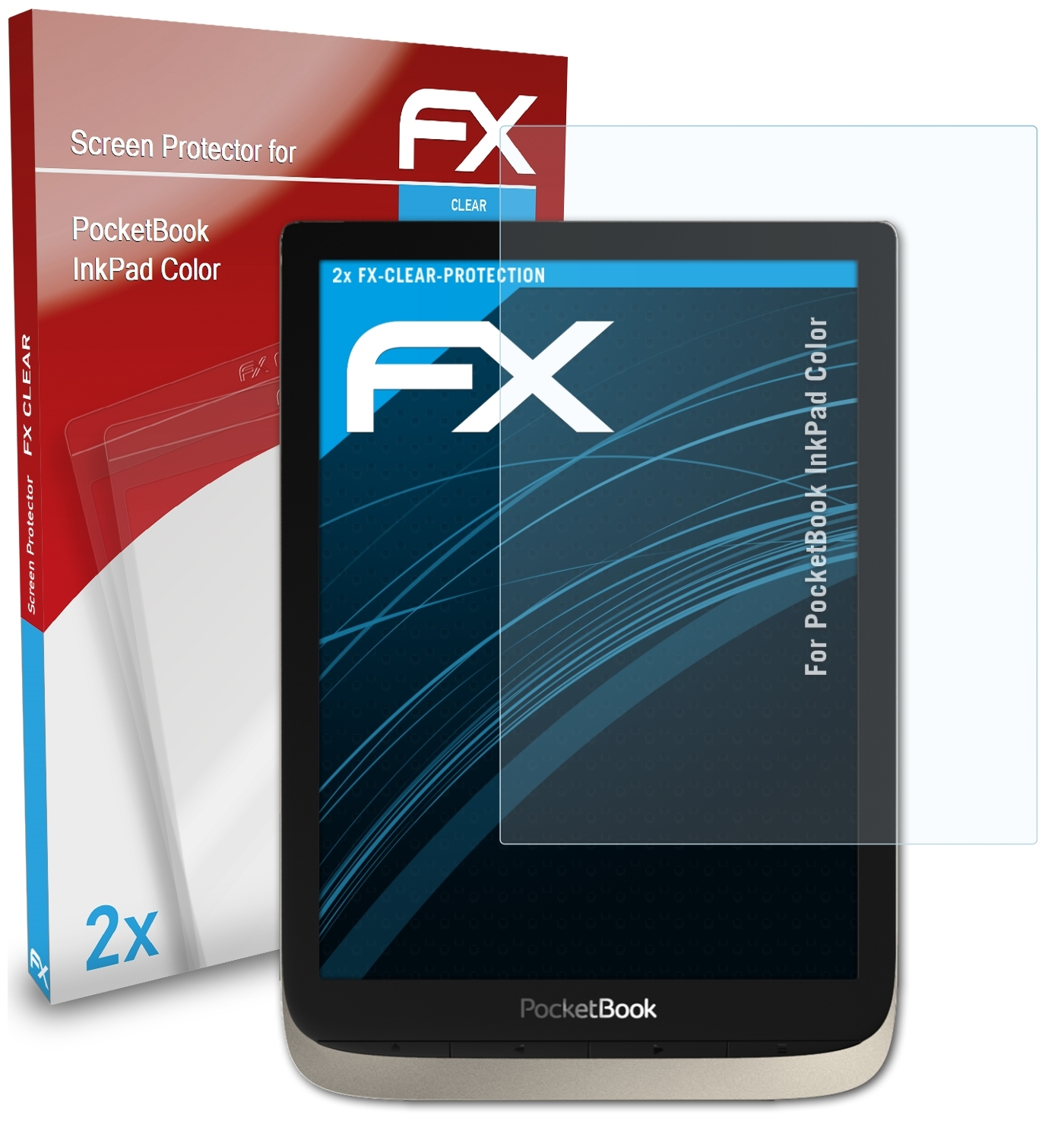 ATFOLIX 2x FX-Clear Displayschutz(für PocketBook InkPad Color)