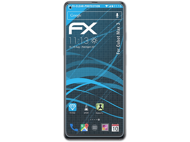 3x Cubot Max FX-Clear 3) ATFOLIX Displayschutz(für