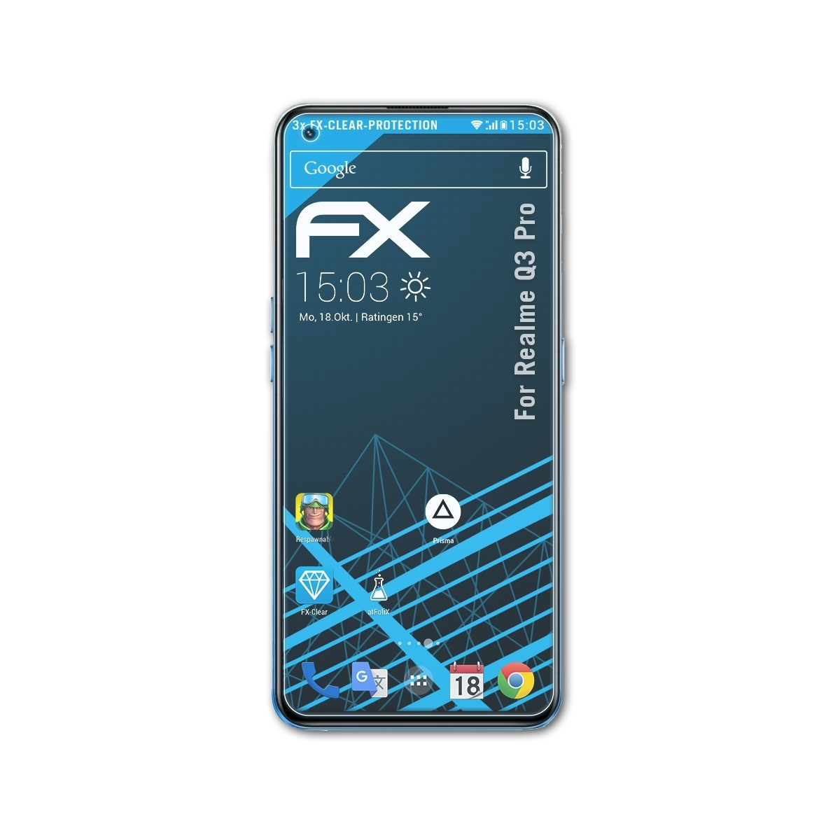 ATFOLIX 3x FX-Clear Displayschutz(für Q3 Realme Pro)
