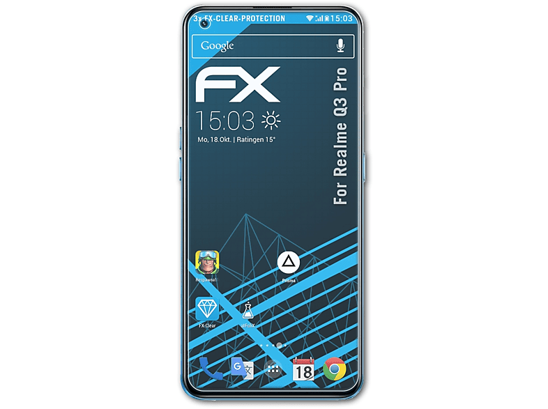 ATFOLIX 3x FX-Clear Displayschutz(für Realme Q3 Pro)