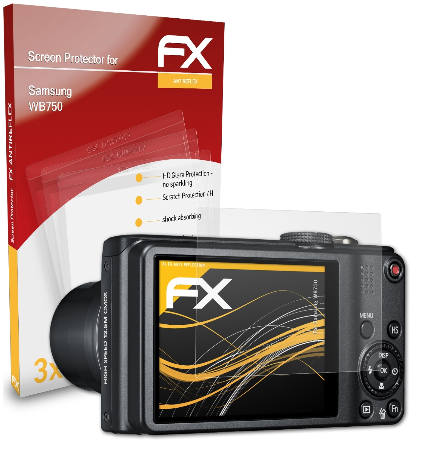 3x ATFOLIX WB750) Displayschutz(für FX-Antireflex Samsung