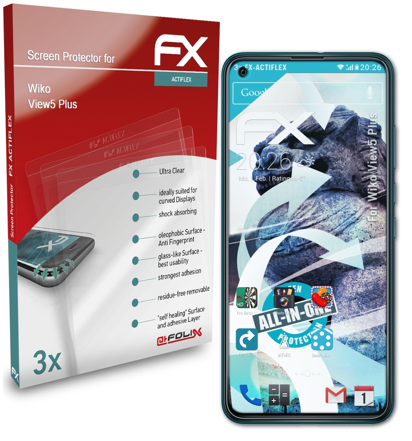 Plus) FX-ActiFleX View5 Displayschutz(für ATFOLIX Wiko 3x