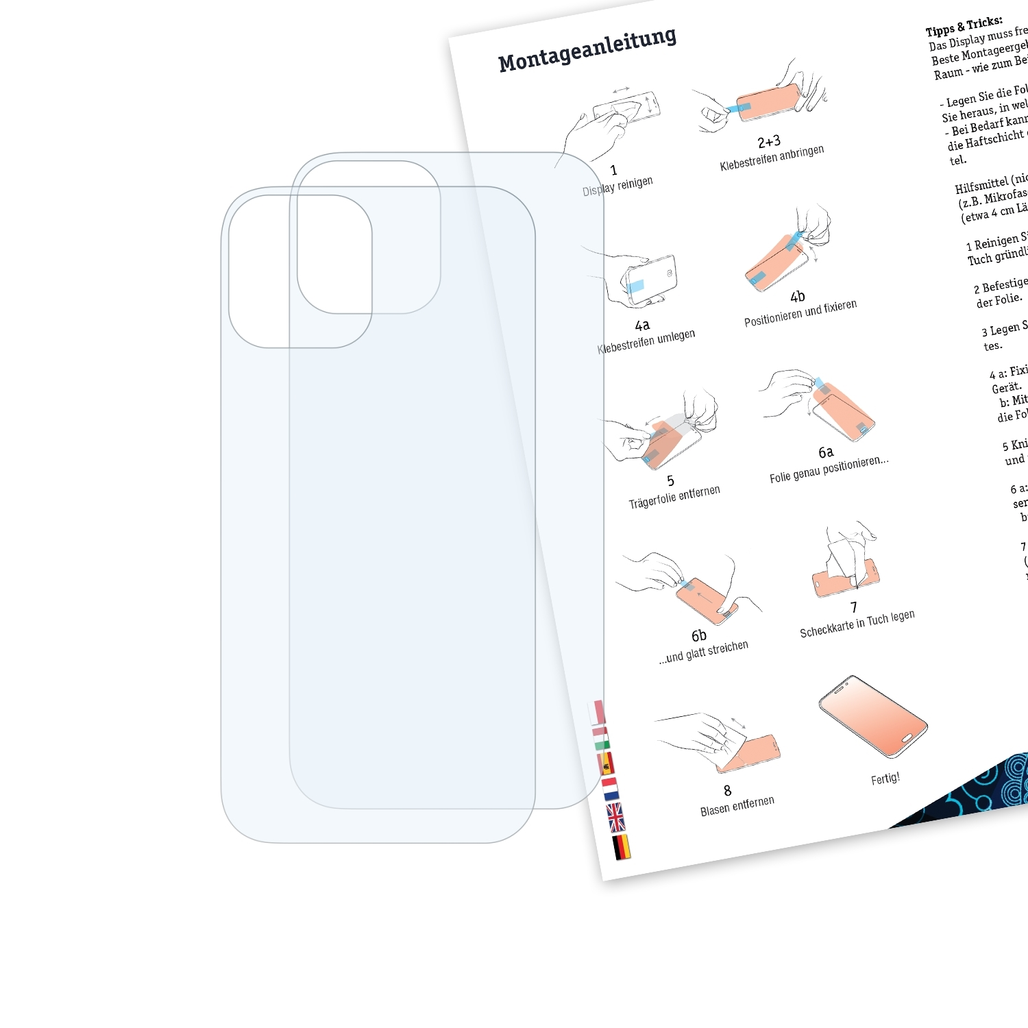 (Backcover)) Basics-Clear iPhone Apple 12 2x Pro Schutzfolie(für BRUNI