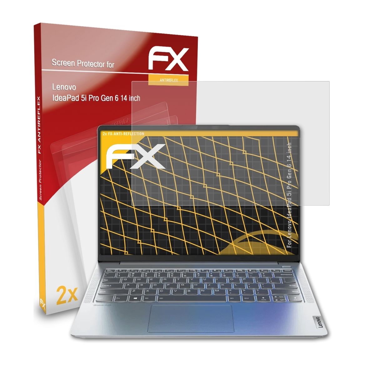 ATFOLIX 2x FX-Antireflex Displayschutz(für (14 inch)) Lenovo 5i Pro Gen 6 IdeaPad
