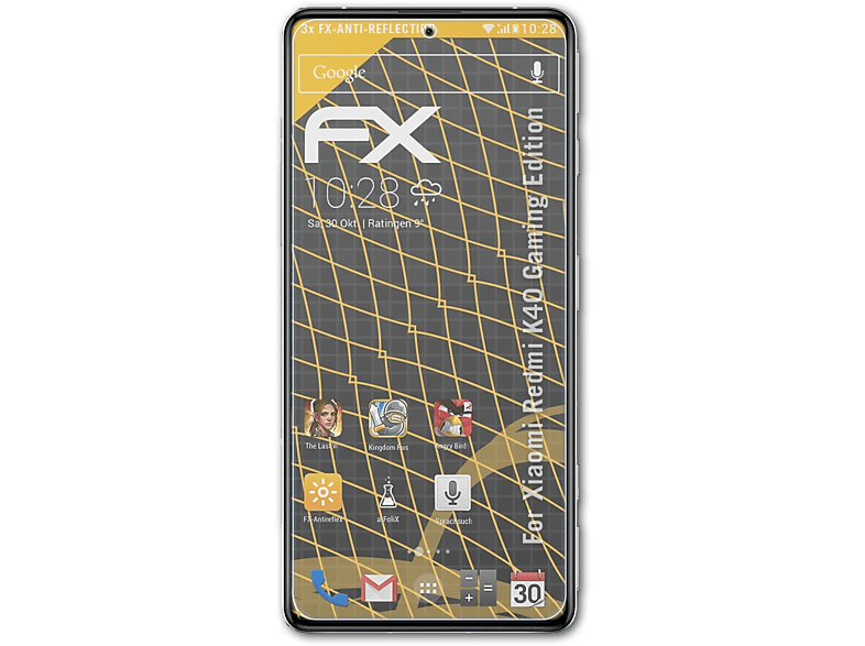 ATFOLIX 3x FX-Antireflex Displayschutz(für Xiaomi Redmi K40 Gaming Edition)