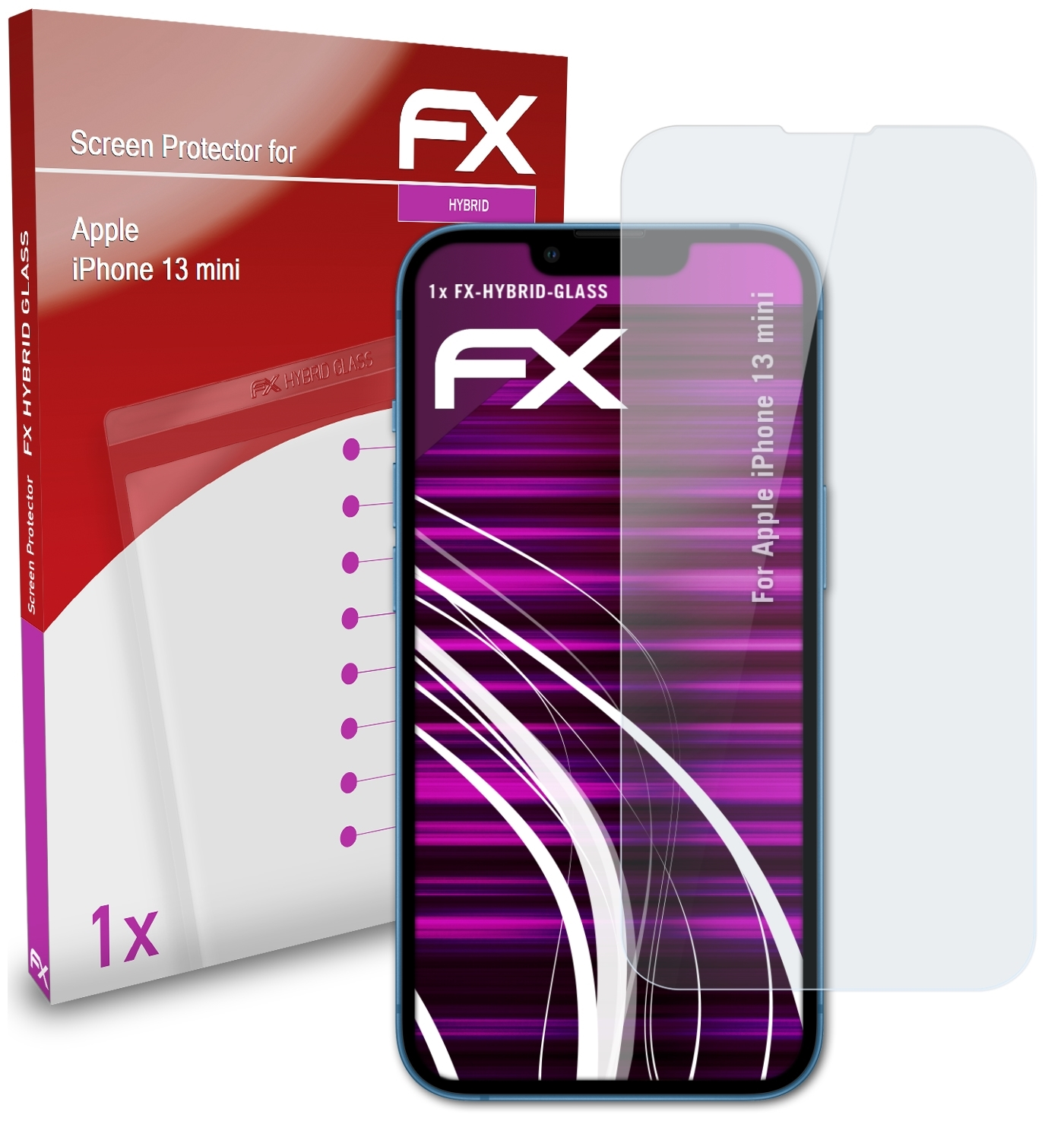 ATFOLIX FX-Hybrid-Glass Schutzglas(für iPhone mini) Apple 13