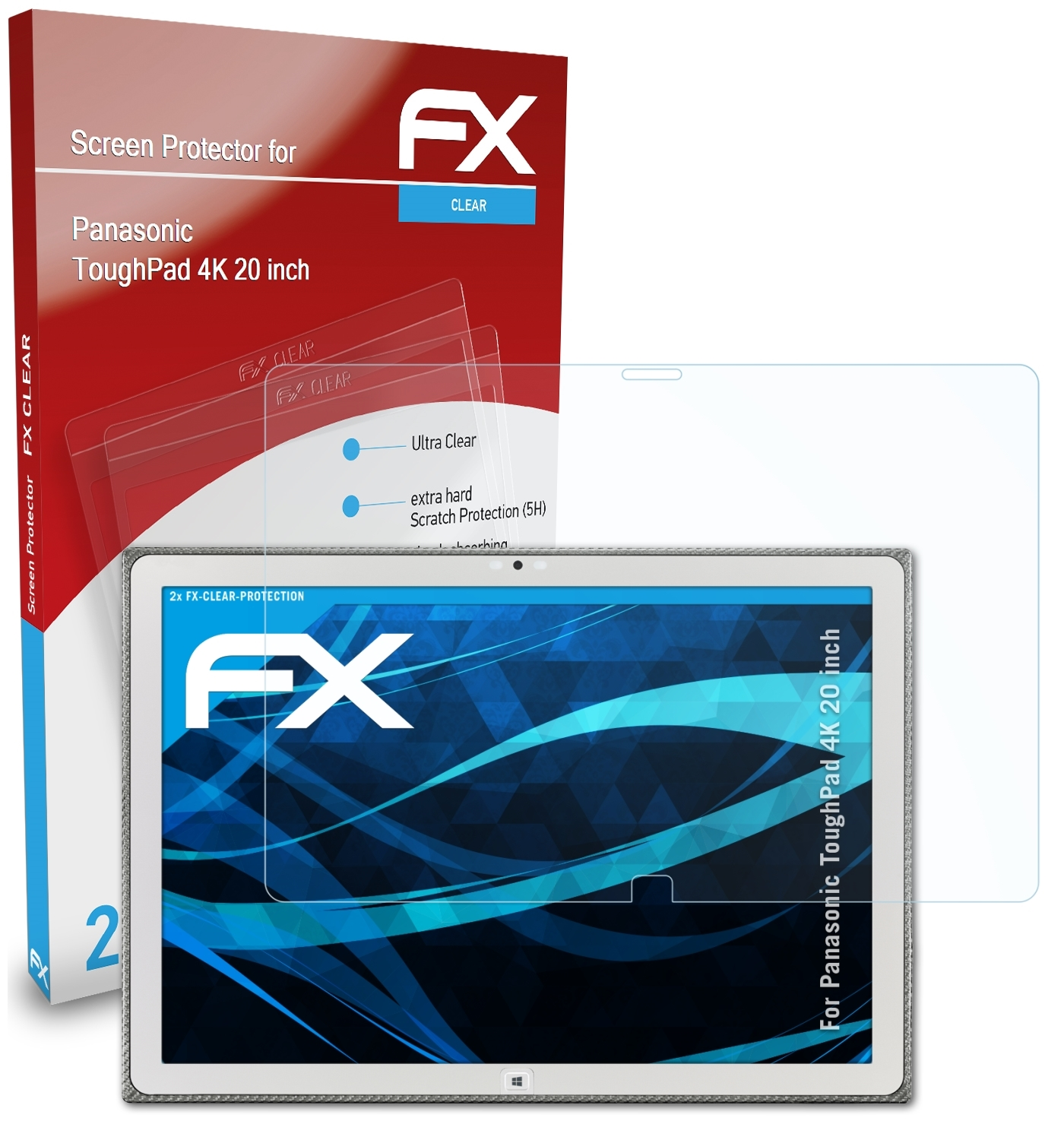 FX-Clear Panasonic 2x (20 ToughPad 4K inch)) ATFOLIX Displayschutz(für