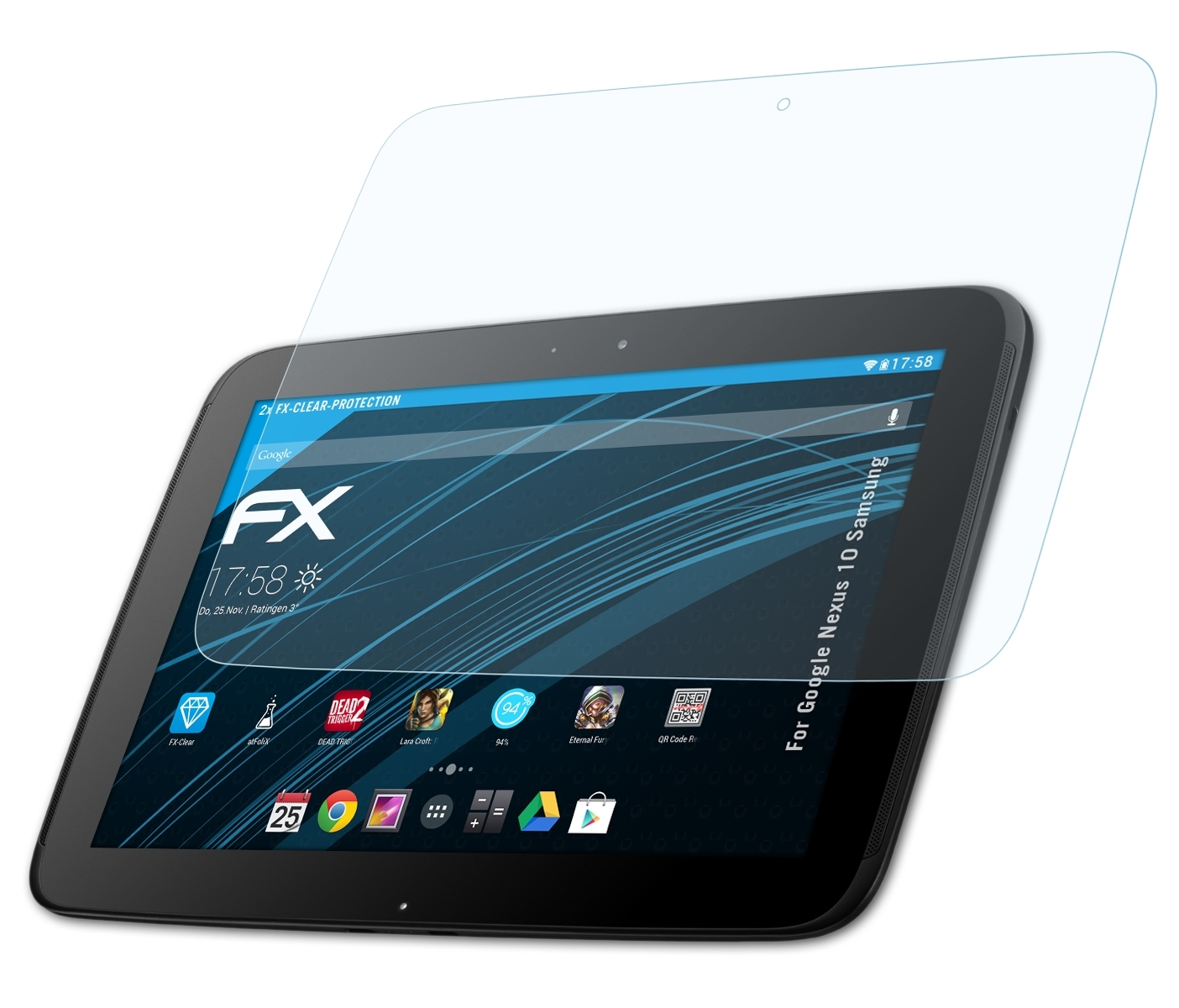 ATFOLIX 2x FX-Clear Displayschutz(für Google (Samsung)) 10 Nexus