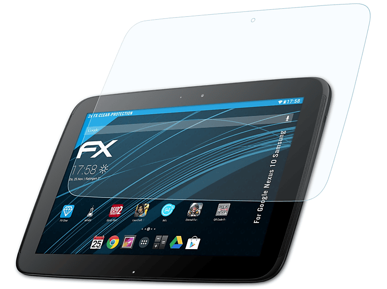 ATFOLIX 2x FX-Clear Displayschutz(für Google Nexus 10 (Samsung))