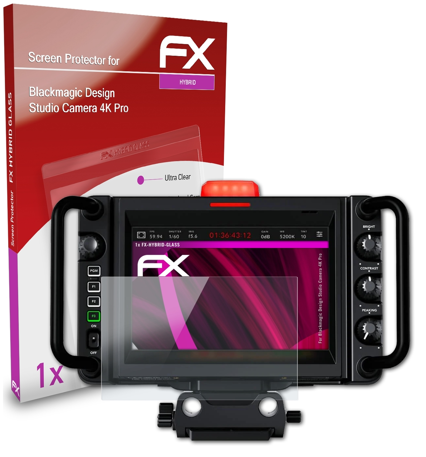 Blackmagic FX-Hybrid-Glass 4K Schutzglas(für Design Camera Pro) Studio ATFOLIX
