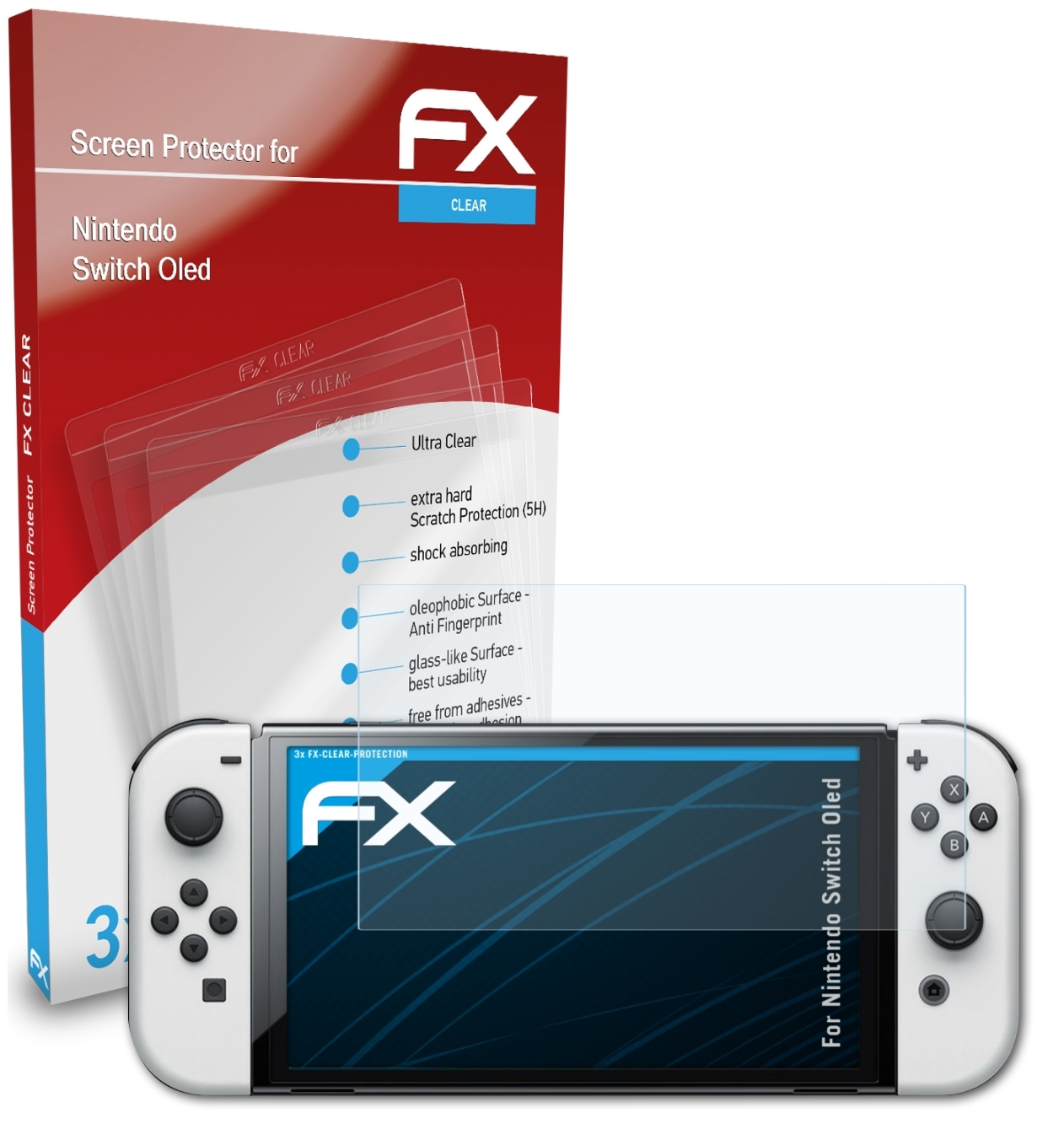 Nintendo FX-Clear Displayschutz(für Oled) ATFOLIX 3x Switch