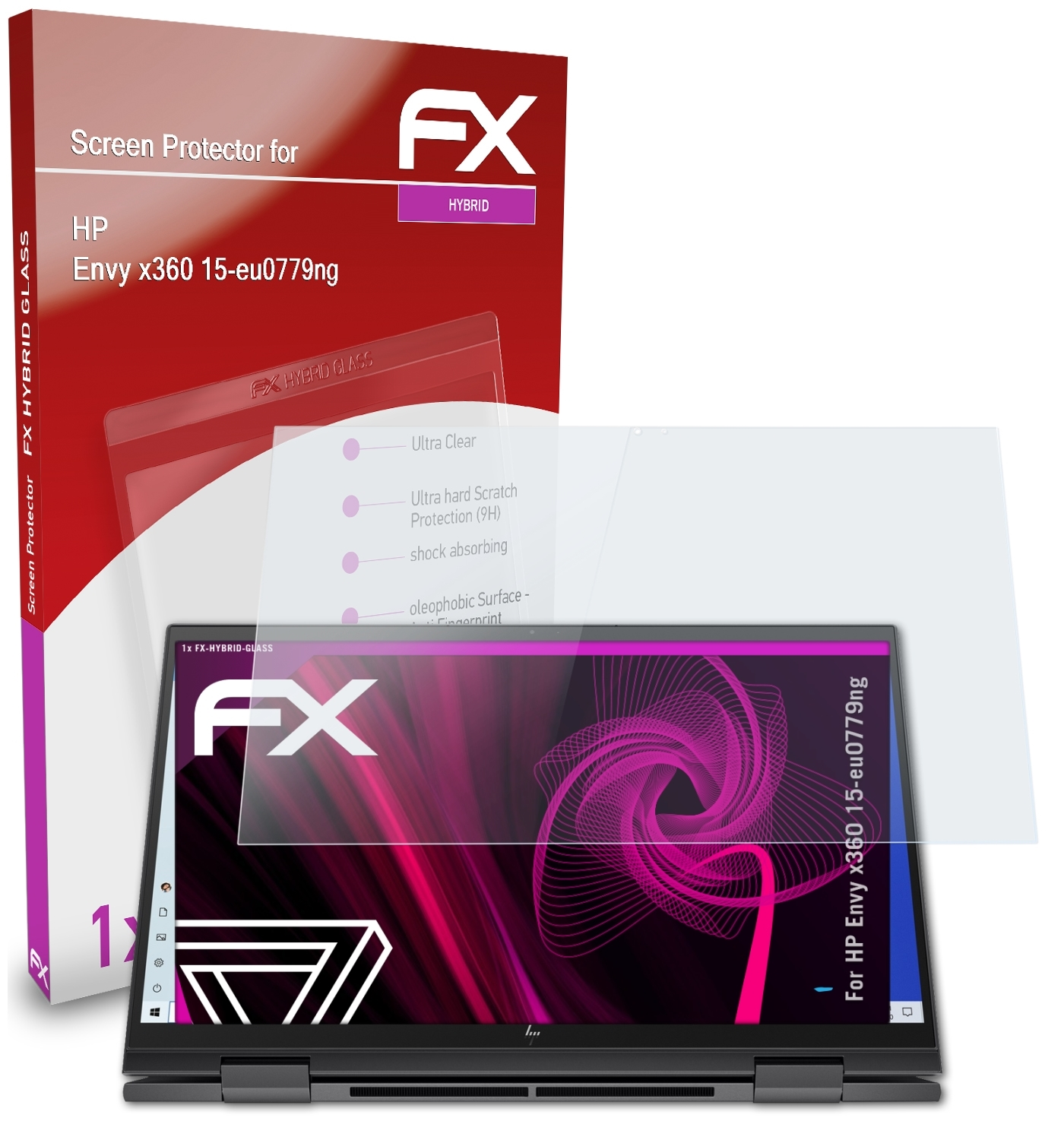 ATFOLIX FX-Hybrid-Glass 15-eu0779ng) Envy x360 Schutzglas(für HP