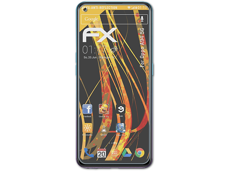 ATFOLIX 3x FX-Antireflex Displayschutz(für Oppo A94 5G)