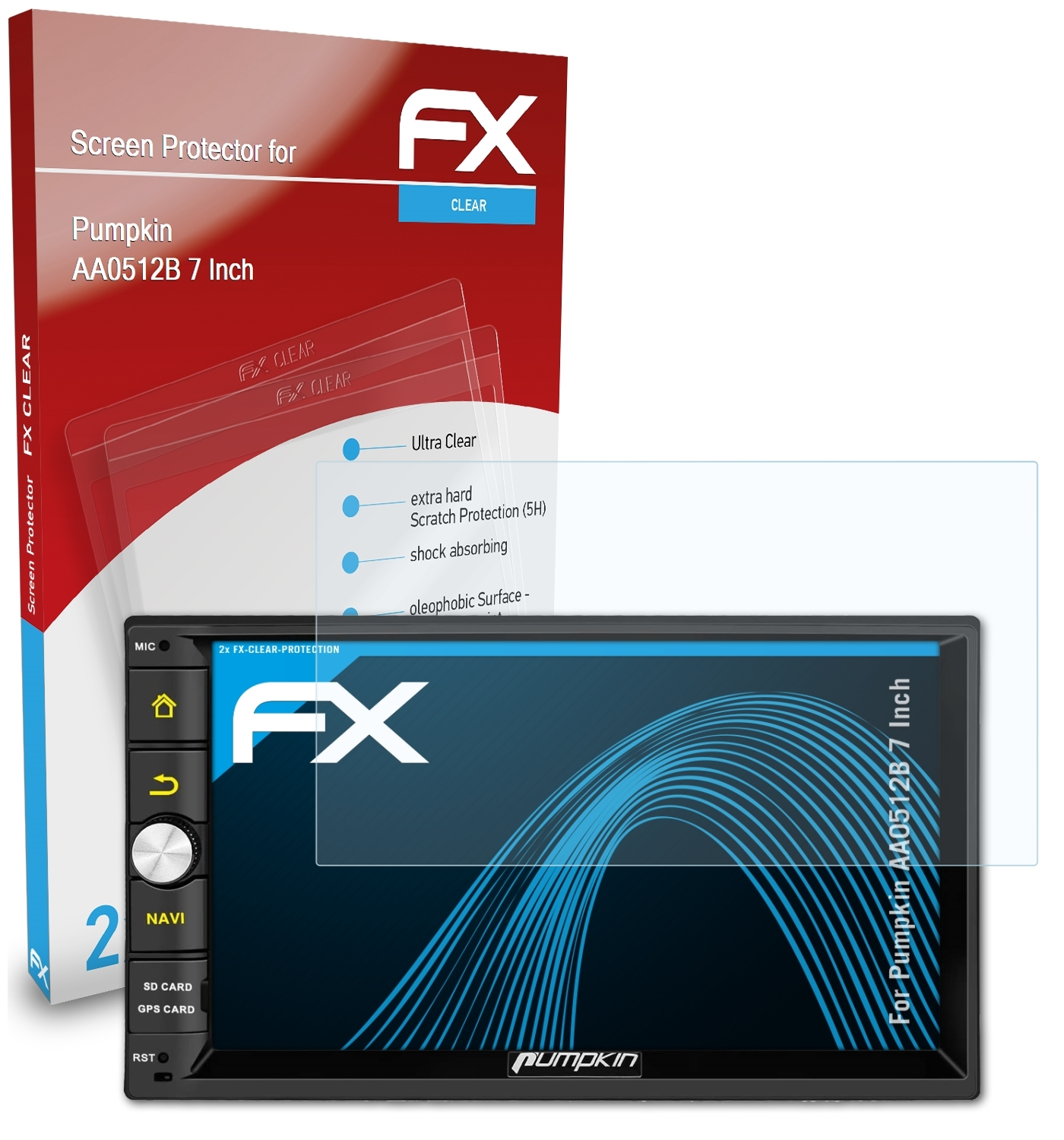ATFOLIX 2x FX-Clear Displayschutz(für (7 Inch)) Pumpkin AA0512B