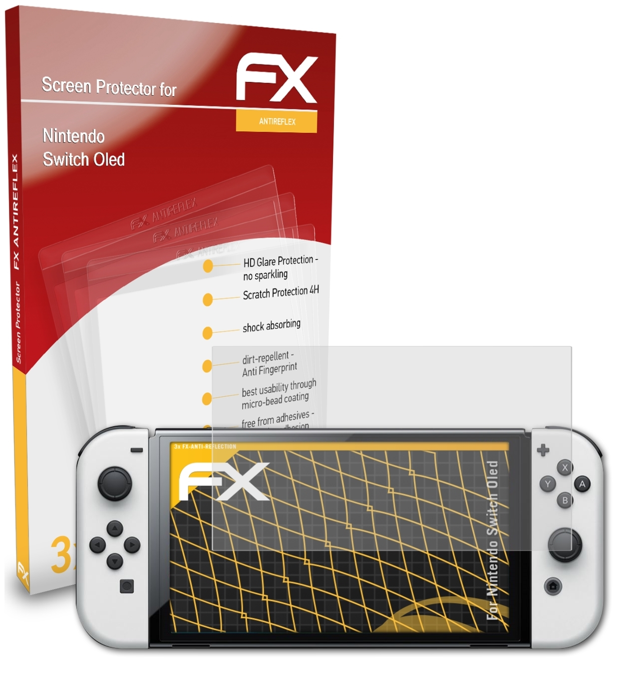 ATFOLIX 3x FX-Antireflex Displayschutz(für Oled) Nintendo Switch