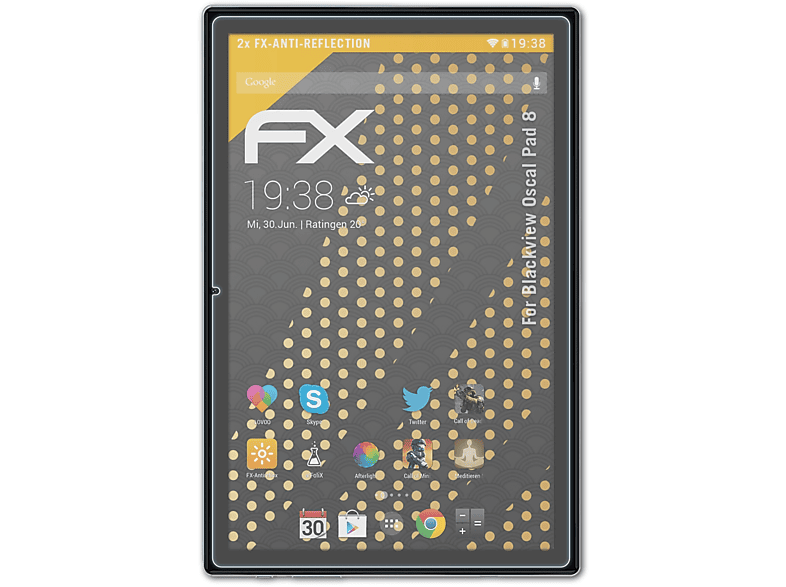 ATFOLIX 2x FX-Antireflex Displayschutz(für Blackview Oscal Pad 8)