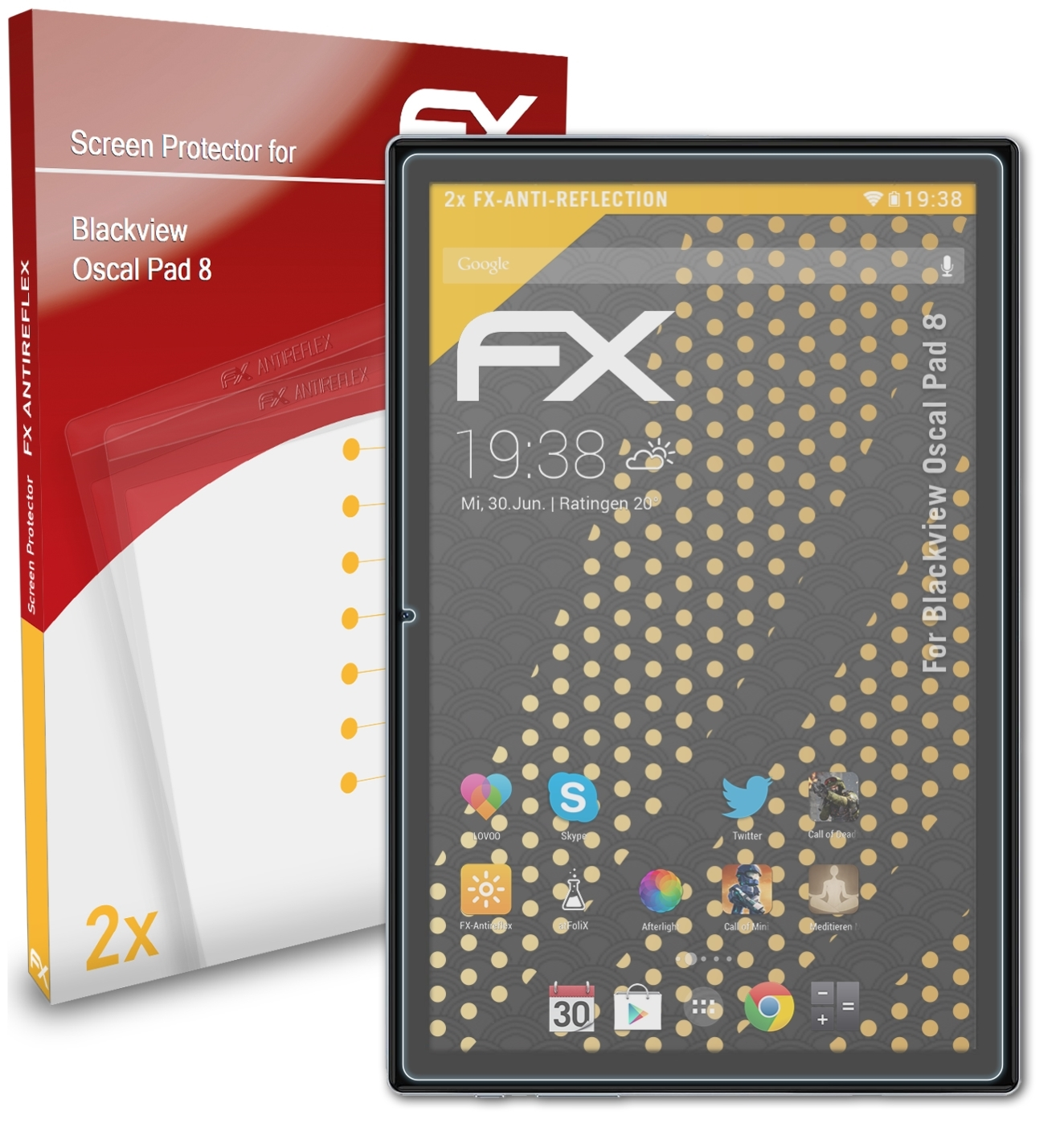 Pad Displayschutz(für Blackview Oscal 8) FX-Antireflex ATFOLIX 2x