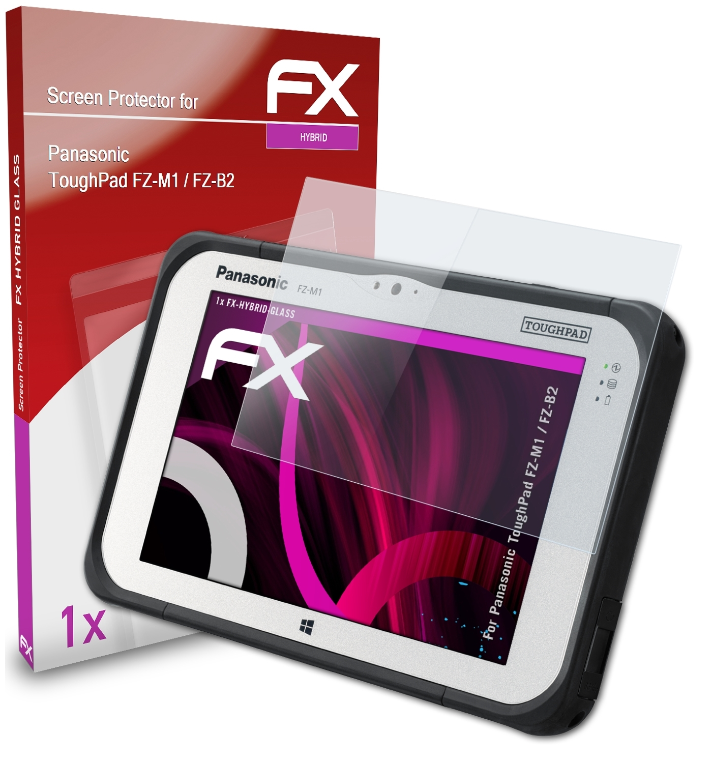 ATFOLIX FX-Hybrid-Glass ToughPad FZ-M1 Panasonic FZ-B2) Schutzglas(für 