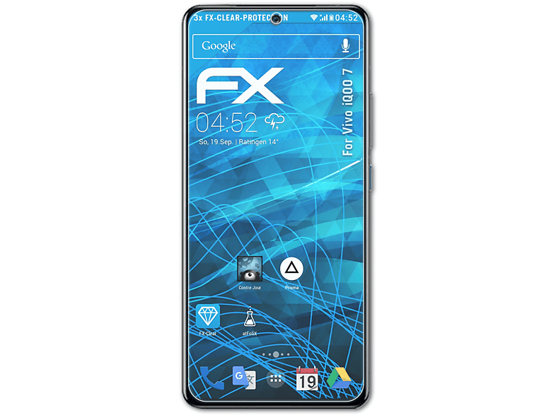 ATFOLIX 3x FX-Clear 7) Displayschutz(für iQOO Vivo