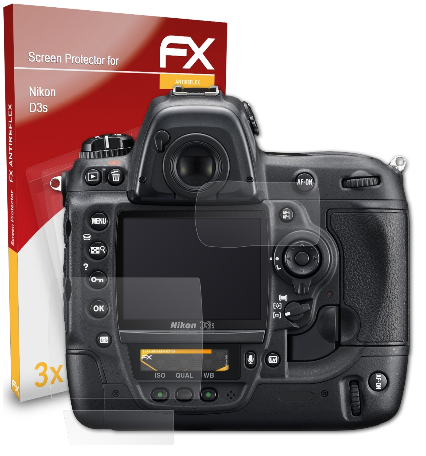 ATFOLIX 3x Nikon FX-Antireflex Displayschutz(für D3s)