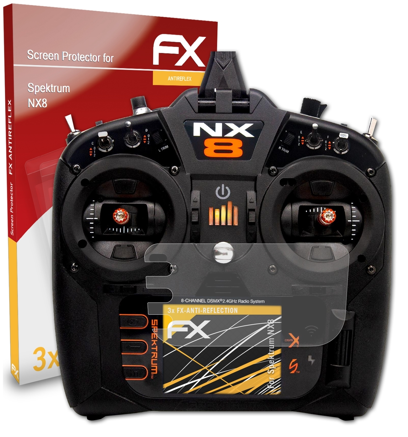 3x FX-Antireflex Spektrum NX8) Displayschutz(für ATFOLIX