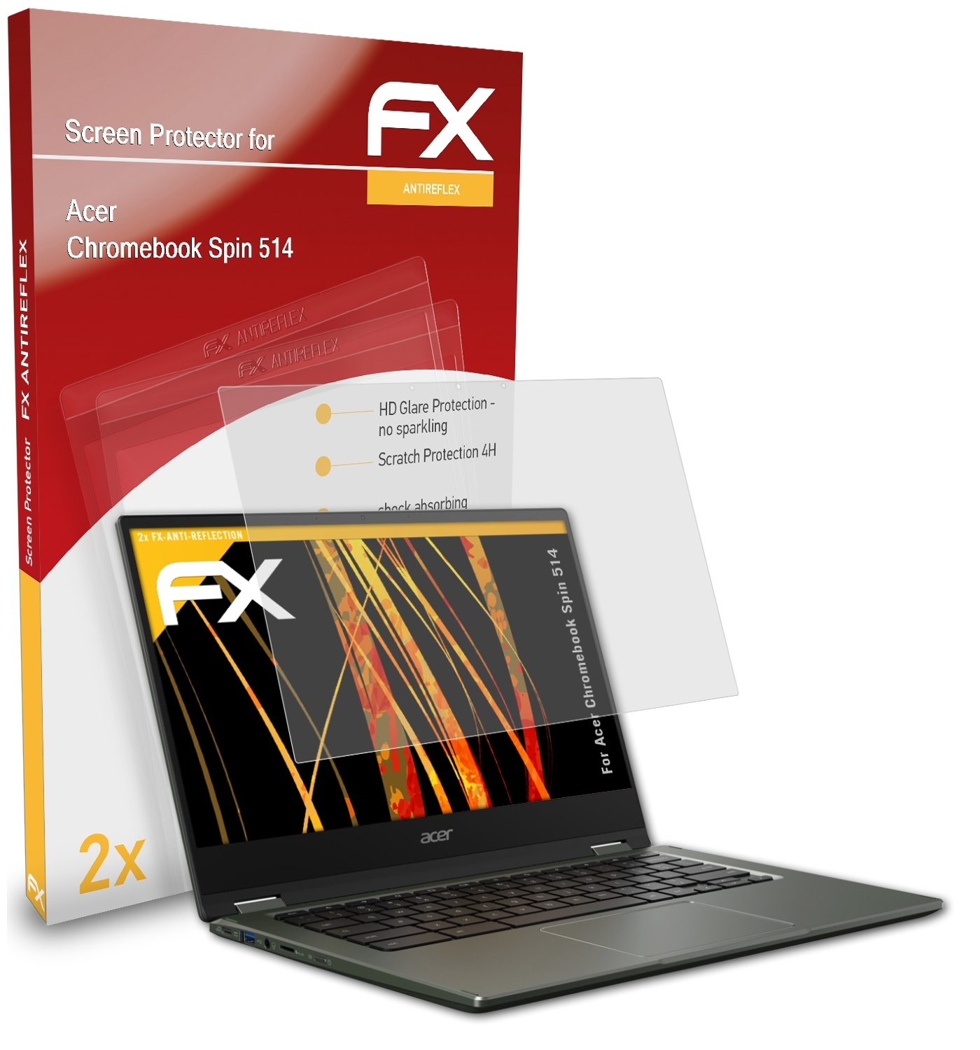 ATFOLIX 2x Chromebook 514) Acer FX-Antireflex Displayschutz(für Spin