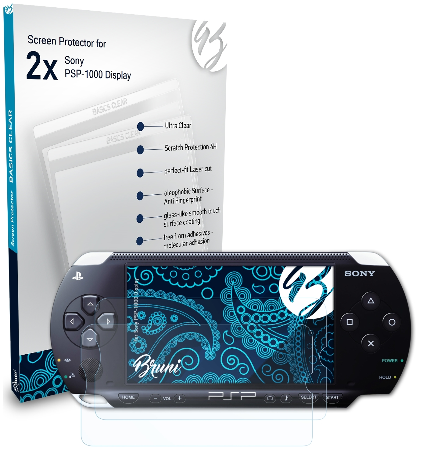Schutzfolie(für PSP-1000 Sony Basics-Clear BRUNI 2x Display)