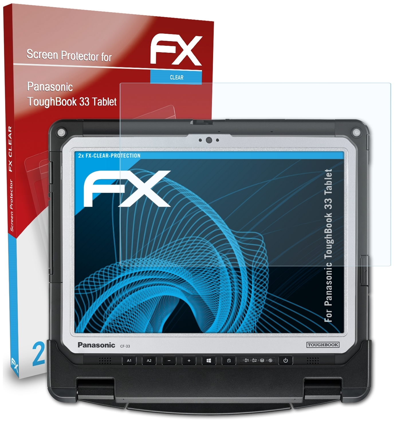 ATFOLIX FX-Clear Tablet) 2x Displayschutz(für Panasonic ToughBook 33