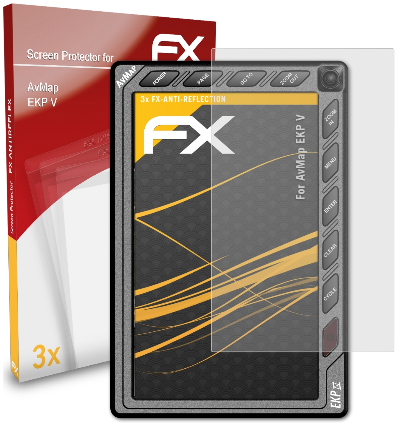 AvMap ATFOLIX EKP V) 3x FX-Antireflex Displayschutz(für