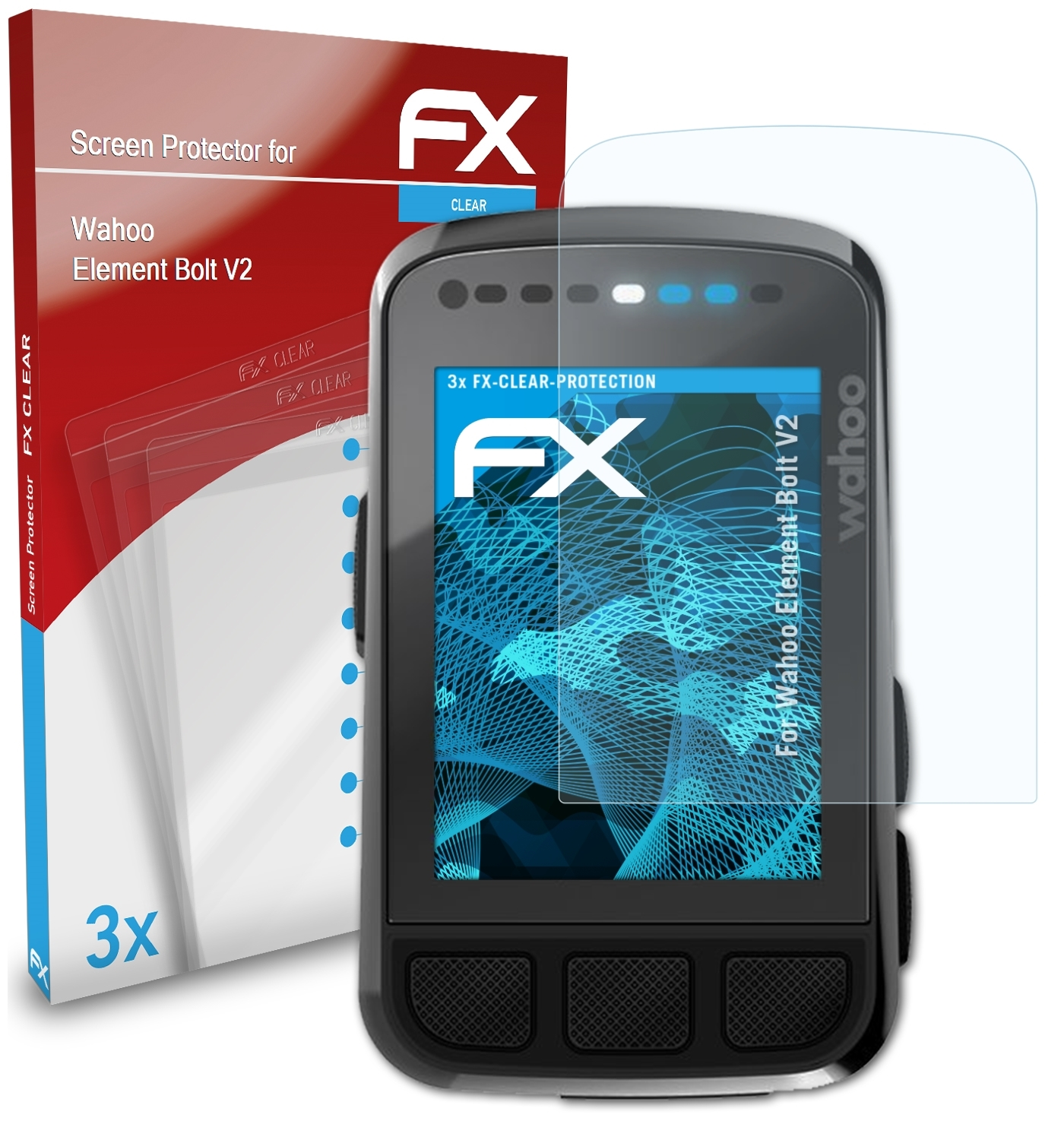 ATFOLIX 3x FX-Clear V2) Displayschutz(für Bolt Wahoo Element