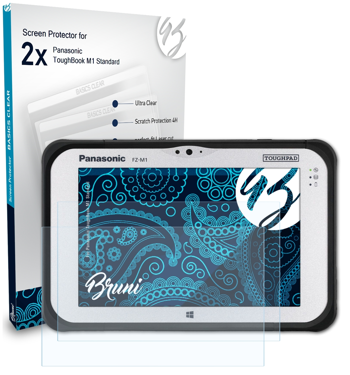 M1 BRUNI Standard) Schutzfolie(für 2x Panasonic Basics-Clear ToughBook