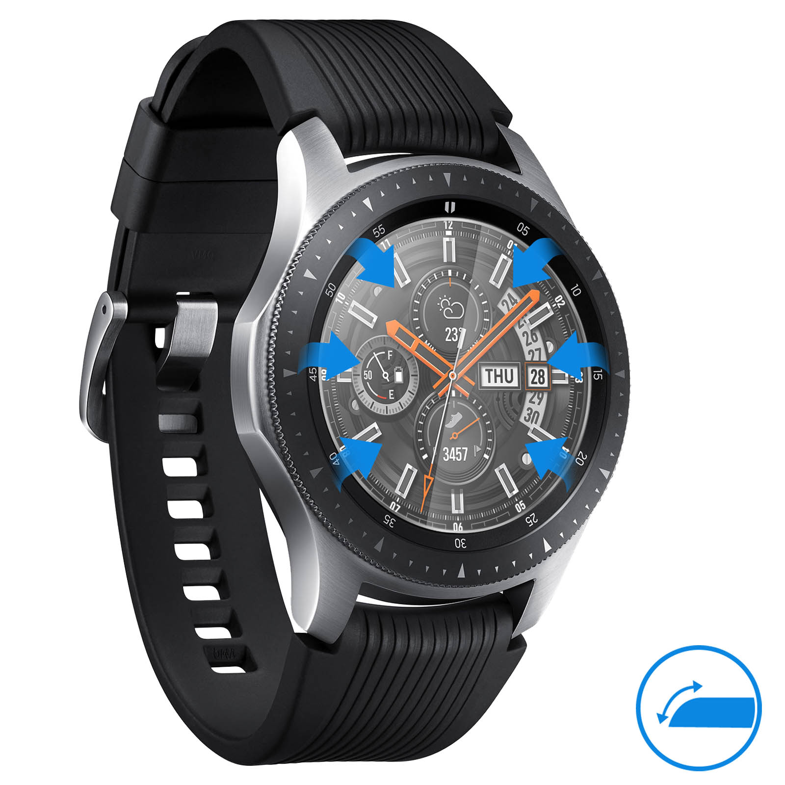 Galaxy Watch S3) 46 AVIZAR mm, Samsung 9H Gehärtetes Schutzfolie Samsung Gear Härtegrad mit Samsung Glas-Folien(für Glas