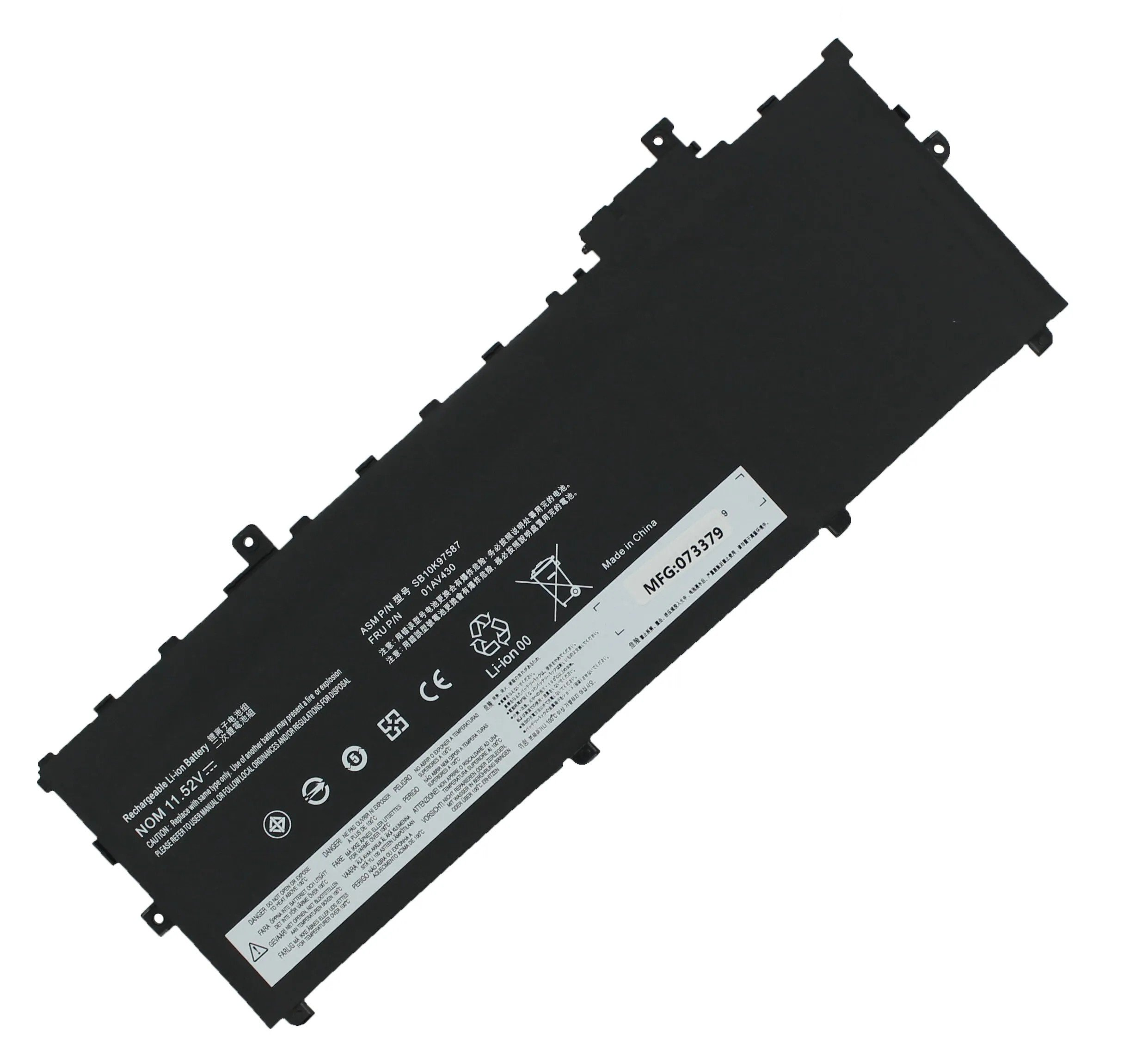 Li-Pol AGI kompatibel Lenovo 11.58 mAh Li-Pol, X1-20HQS2F100 mit Volt, Notebookakku, 4800 Akku ThinkPad
