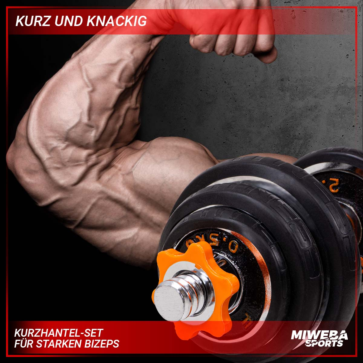 MIWEBA SPORTS 4in1 FED Hanteln Kurzhantel, 20 + schwarz Set Koffer kg