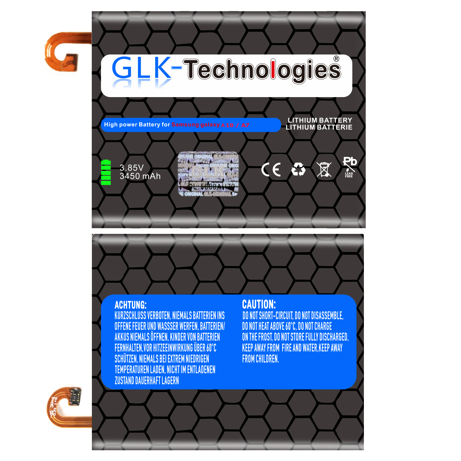 GLK-TECHNOLOGIES Akku für Samsung inkl. A10 | Smartphone Ersatz Galaxy 3450 | Akku Profi Werkzeug Akku Set mAh EB-BA750ABU Lithium-Ionen-Akku accu | (A105F)