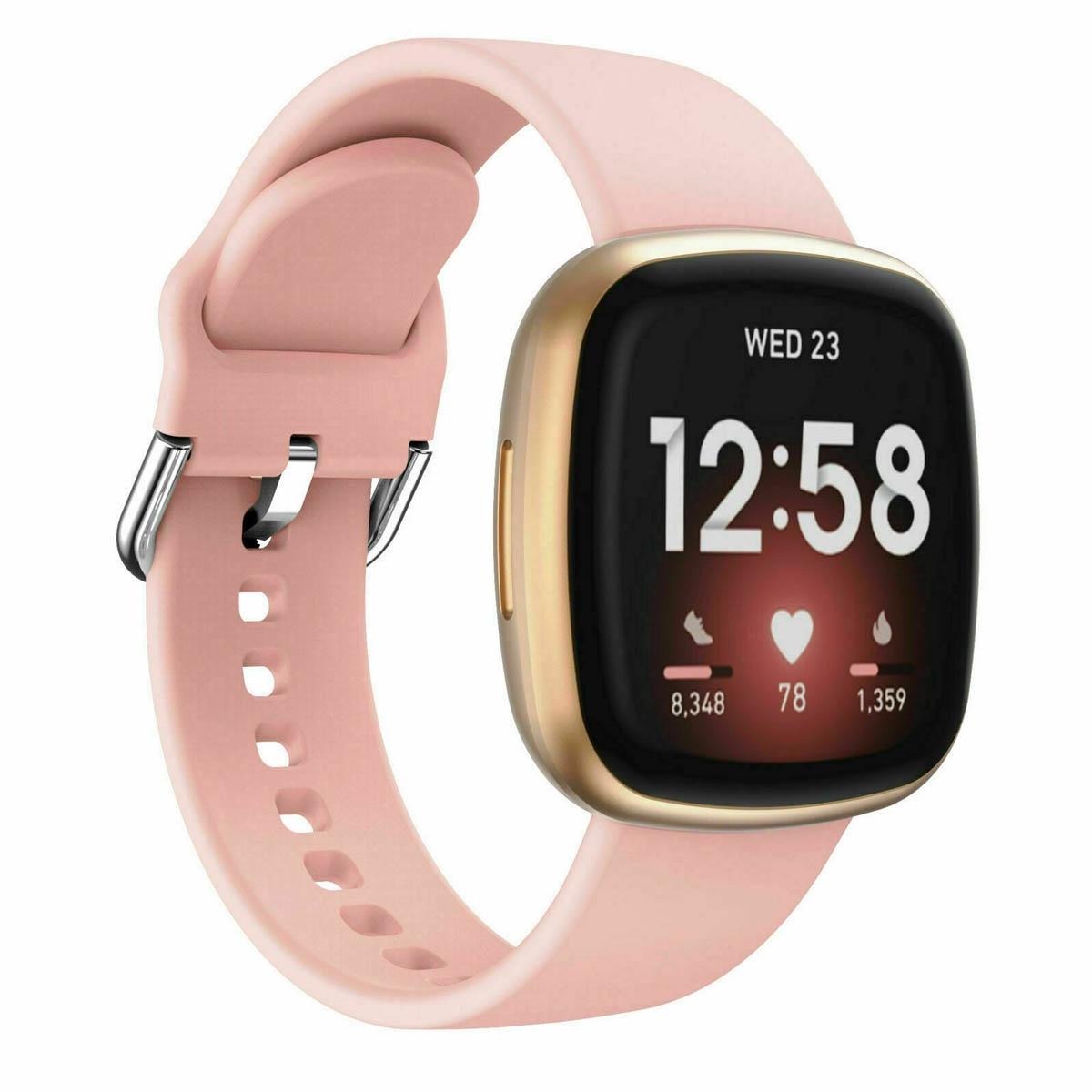 Silicone, CASEONLINE Versa Fitbit, Smartband, 4, Hell-Pink