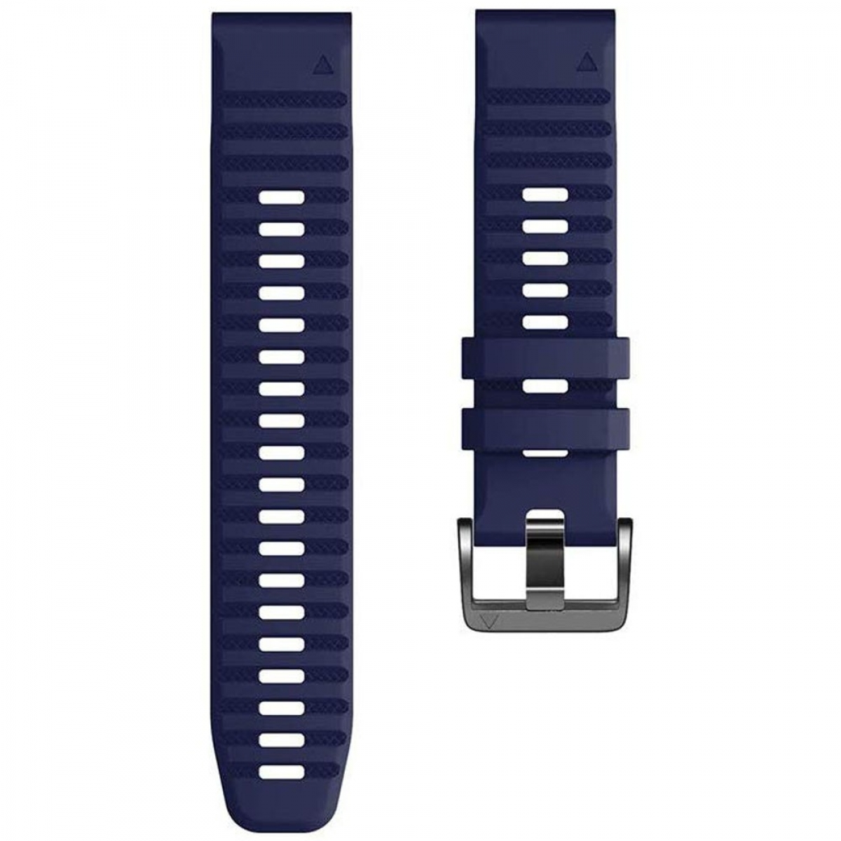 Blaue Uhrenarmbänder. Zwei Teile, eines mit Schnalle. Weißer Hintergrund.