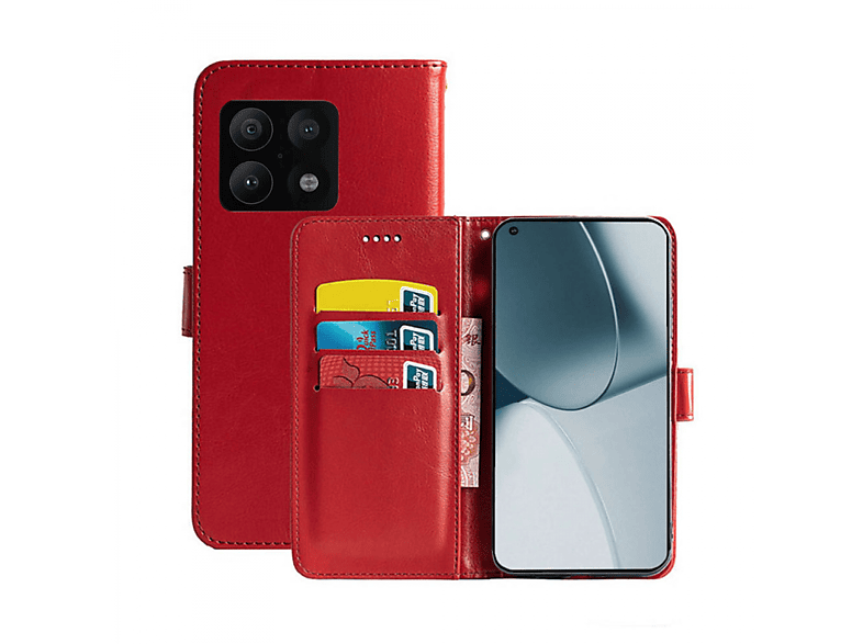 CASEONLINE Klappbare - Rot, Bookcover, 5G, 10 OnePlus, Pro Multicolor