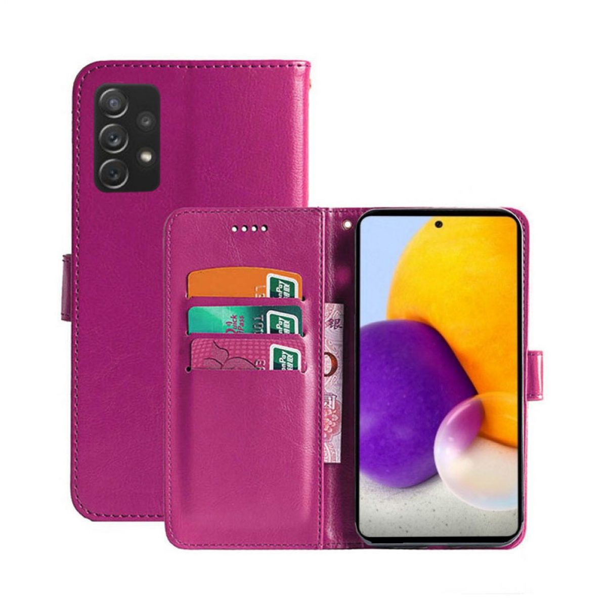 Pink, Samsung, 5G, Multicolor A73 CASEONLINE Klappbare - Galaxy Bookcover,