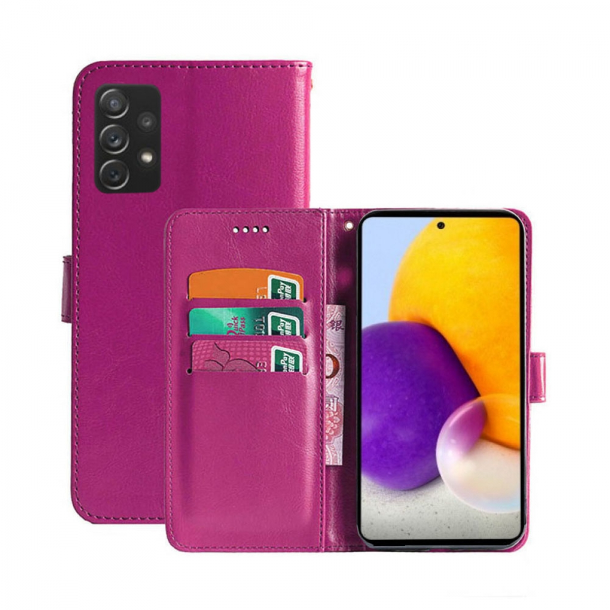 A73 Galaxy CASEONLINE Pink, Bookcover, Samsung, - 5G, Klappbare Multicolor