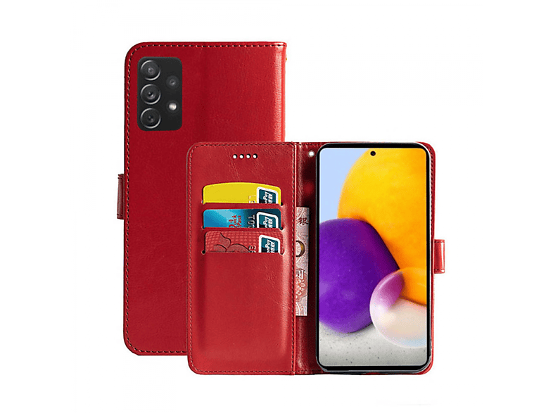 CASEONLINE Klappbare - Rot, Bookcover, Samsung, Galaxy A73 5G, Multicolor
