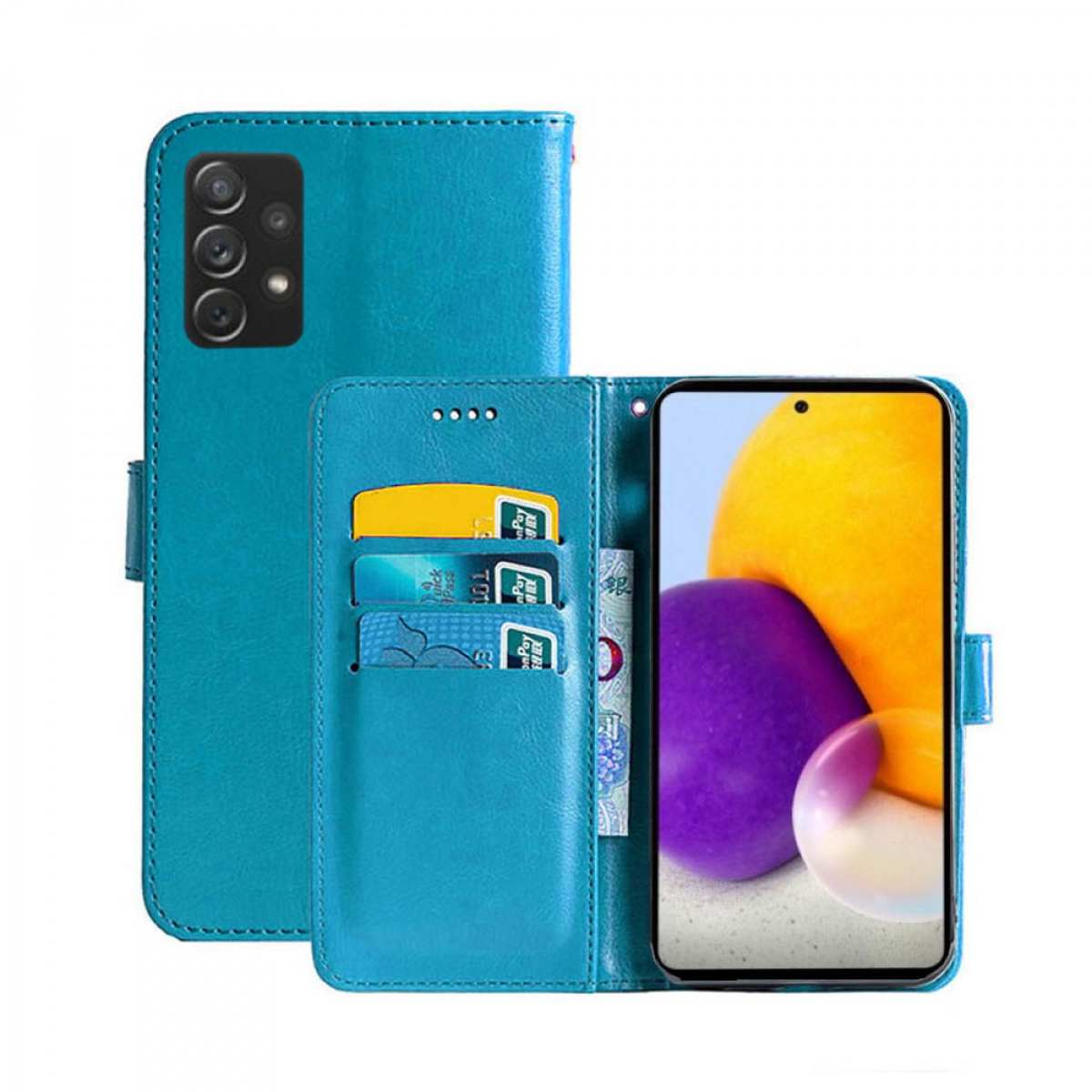 A73 Hellblau, Samsung, Bookcover, Klappbare - Multicolor CASEONLINE Galaxy 5G,