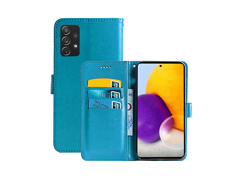 - Samsung, 5G, CASEONLINE Bookcover, Hellblau, Multicolor Klappbare Galaxy A73