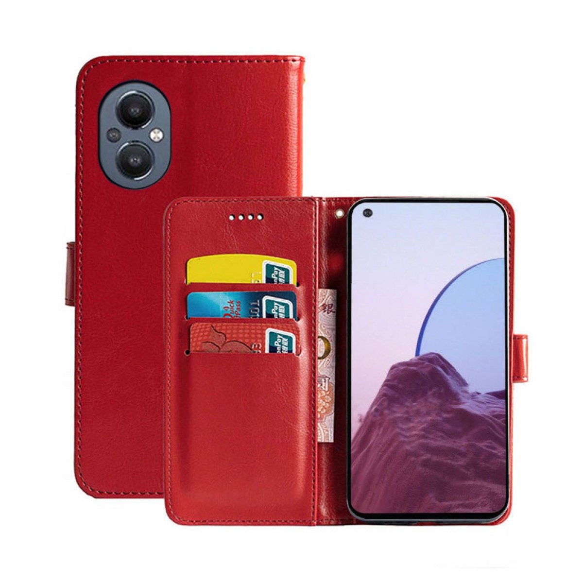 - Nord CASEONLINE 5G, Bookcover, OnePlus, Klappbare Multicolor Rot, N20