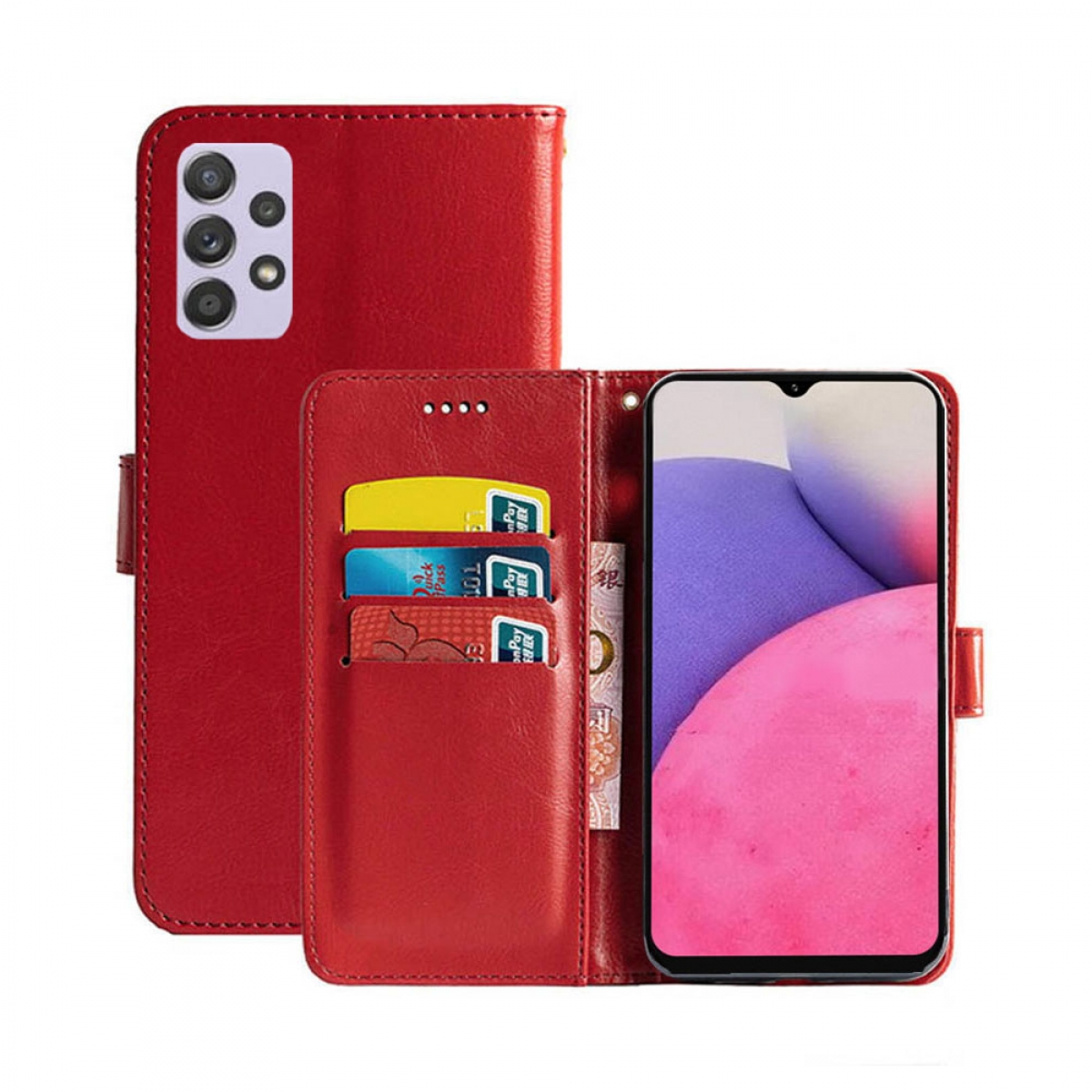 Rot CASEONLINE 5G, A33 Bookcover, - Rot, Klappbare Galaxy Samsung,
